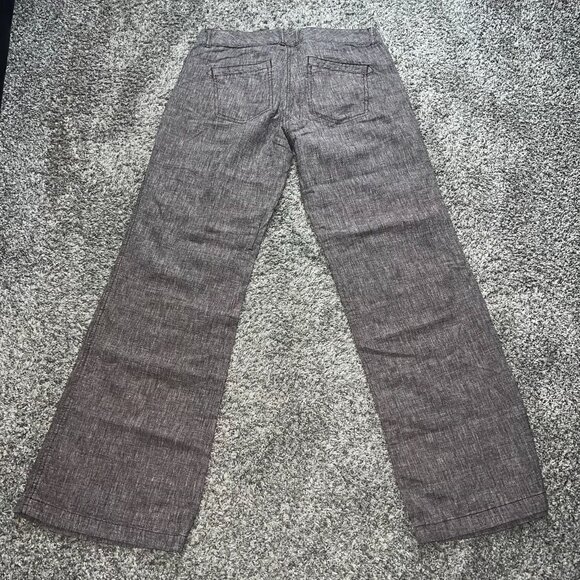 Vintage Express Y2K Brown Linen Blend Wide Leg Pants - Size 10 - Picture 3 of 6